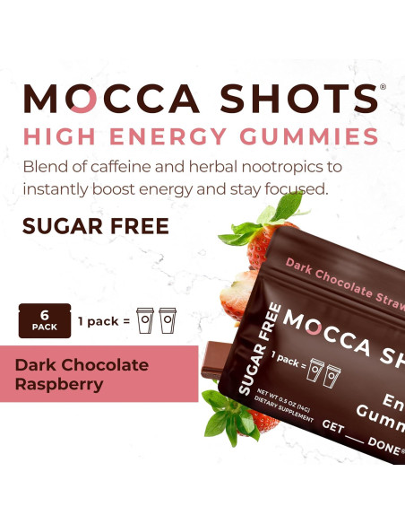 Gummies Energéticas Mocca Shots SGC 100mg Cafeína Sin Azúcar