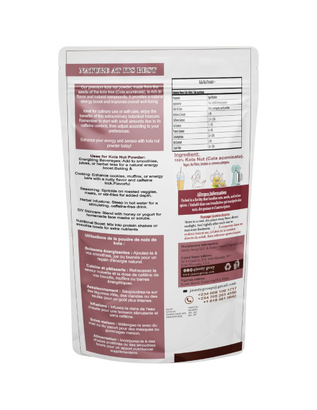 Polvo de Nuez Kola Orgánico Jaunty 100g - Energía Natural