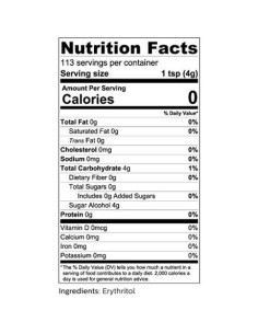 Sustituto de Azúcar Erythritol So Nourished 0 Calorías 0 Carbs 2