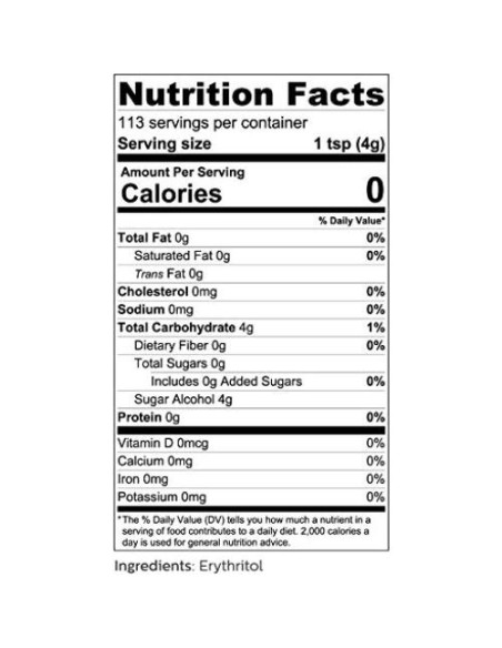 Sustituto de Azúcar Erythritol So Nourished 0 Calorías 0 Carbs