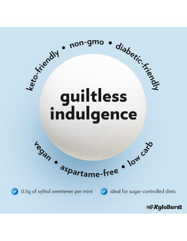Mentas XyloBurst de Xilitol 200 Unidades Sin Azúcar Veganas