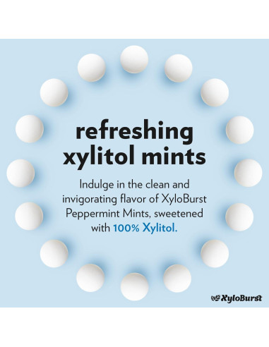 Mentas XyloBurst de Xilitol 200 Unidades Sin Azúcar Veganas