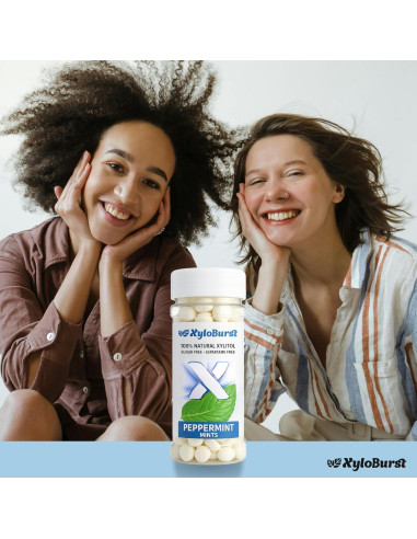 Mentas XyloBurst de Xilitol 200 Unidades Sin Azúcar Veganas
