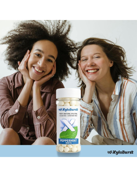 Mentas XyloBurst de Xilitol 200 Unidades Sin Azúcar Veganas