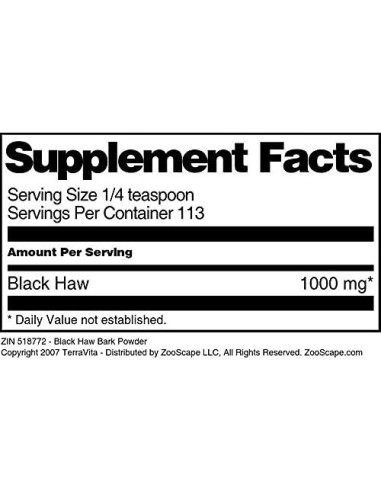 Polvo de Corteza de Black Haw TerraVita 3 Paquetes 113 g