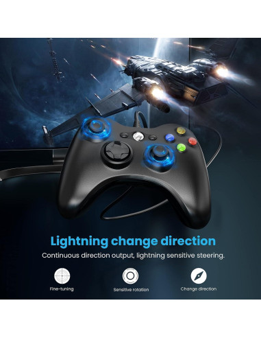 Controlador con cable YAEYE para Xbox 360 y PC USB