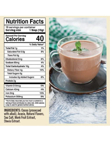 Chocolate Caliente Oscuro Sin Azúcar de Menta Castle Kitchen 2 Latas 454 g