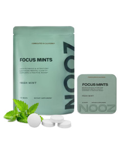 Mentitas Funcionales NOOZ Focus Mints - Menta Fresca 150 Unidades
