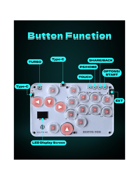Controlador Arcade Sehawei S16 RGB Turbo para PC y Consolas