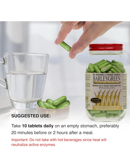 Tabletas Premium de Cebada Verde Dr. Hagiwara 280 Unidades