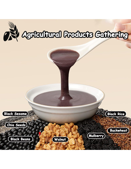 Polvo de Sésamo Negro con Nueces 453g - Bebida Instantánea Vegana