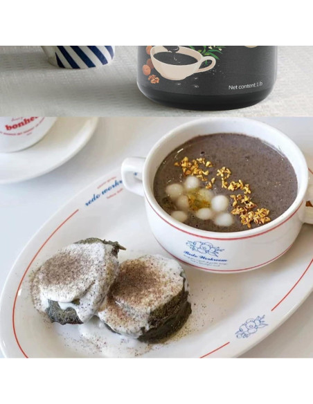 Polvo de Sésamo Negro con Nueces 453g - Bebida Instantánea Vegana