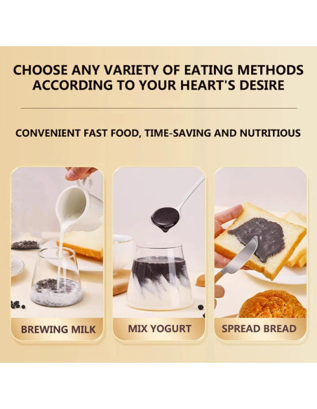 Polvo de Sésamo Negro con Nueces 453g - Bebida Instantánea Vegana