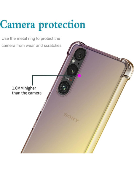 Funda TPU Antichoque Sony Xperia 1 IV 5G Negro/Dorado