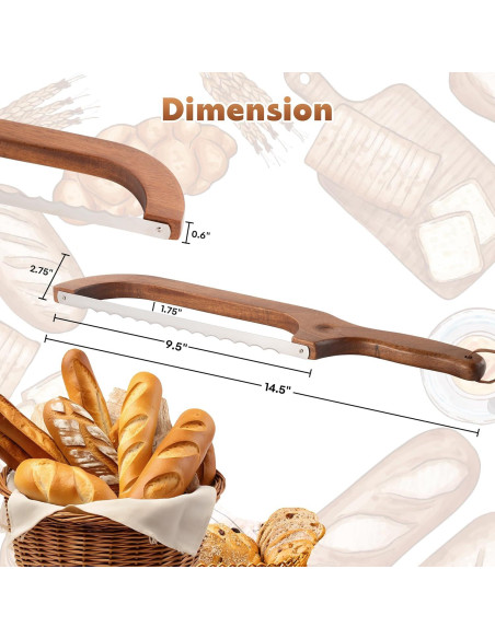 Cuchillo de Pan Pranski 36.83 cm Mango Ergonómico Corte Preciso