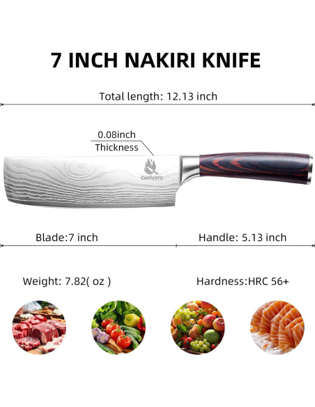 Cuchillo Nakiri 18 cm Acero Inoxidable Mango Ergonómico