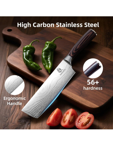 Cuchillo Nakiri 18 cm Acero Inoxidable Mango Ergonómico