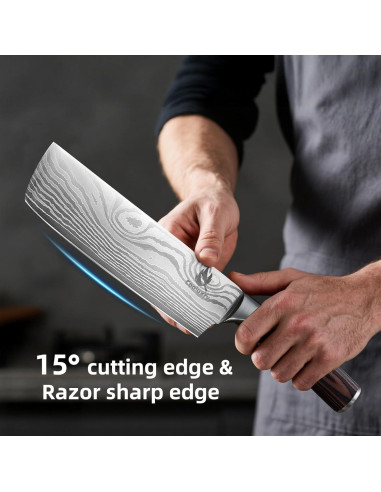 Cuchillo Nakiri 18 cm Acero Inoxidable Mango Ergonómico