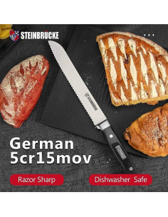 Cuchillo de Pan Serrado STEINBRCKE 25.4 cm Acero Inoxidable 2
