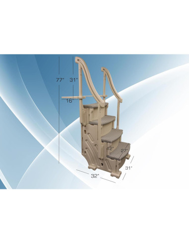 Escalón Confer Plastics Curve CCX-AG para piscina elevada