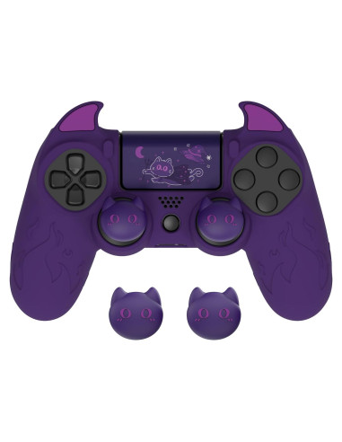 Funda Silicona Antideslizante PlayVital para Controlador PS4 - Morado