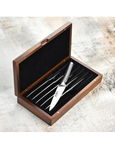 Juego de Cuchillos de Carne Global Fine Edge - 6 Piezas - Hecho en Japón