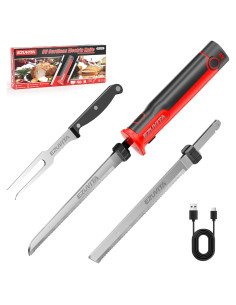 Cuchillo eléctrico inalámbrico EZUVITA 8V con cuchillas de acero