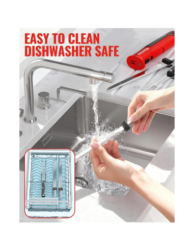 Cuchillo eléctrico inalámbrico EZUVITA 8V con cuchillas de acero