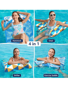 Flotadores de Hamaca de Agua Jasonwell 2PACK Adulto 4 en 1 2