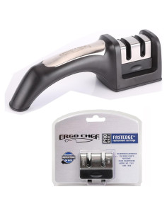 Afilador de cuchillos Ergo Chef Fastedge 2 etapas con cartucho extra