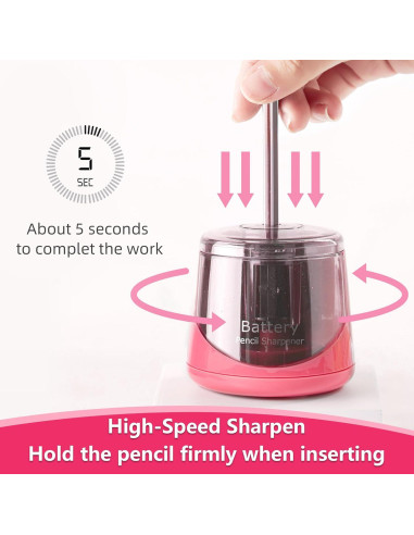 Sacapuntas Eléctrico a Batería VEOOK PS04 Portátil 6-8mm