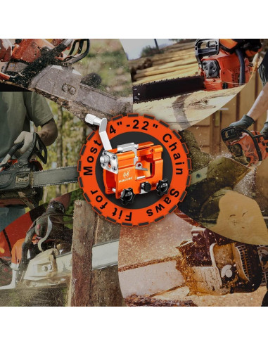 Kit Afilador de Motosierra OMCCHK Manual 3 Piezas Naranja