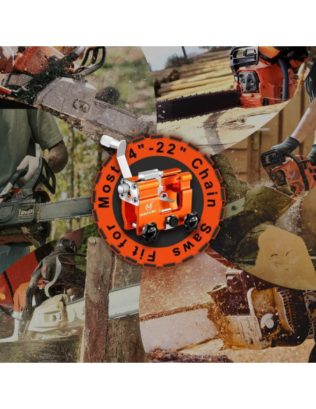 Kit Afilador de Motosierra OMCCHK Manual 3 Piezas Naranja
