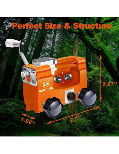 Kit Afilador de Motosierra OMCCHK Manual 3 Piezas Naranja