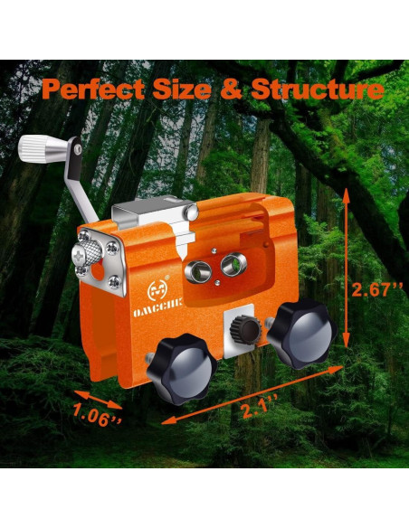 Kit Afilador de Motosierra OMCCHK Manual 3 Piezas Naranja
