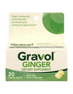 Tabletas de Jengibre Gravol 20ct - Alivio Náuseas y Vómitos