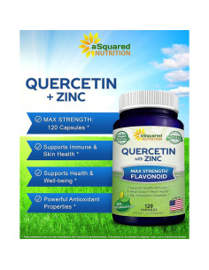 Suplemento de Quercetina 1000mg + Zinc aSquared - 120 Cápsulas 2