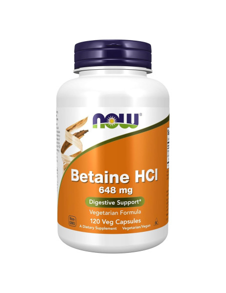 Betaina HCL Now Foods 120 Cápsulas Digestivas