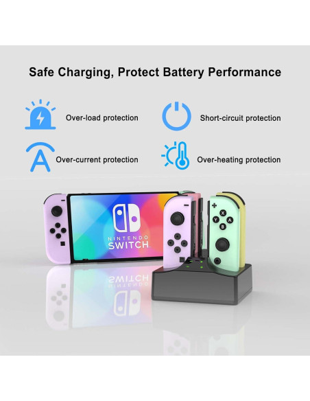 Cargador Joycon YCCSKY para Nintendo Switch - Carga 4 Controladores