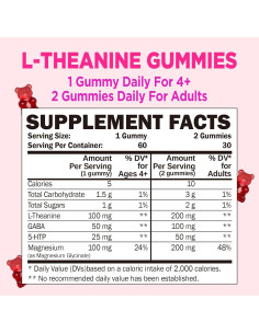 Gominolas L-Theanine 200mg ZA'ZA K ORGANICS Sabor Durazno 2