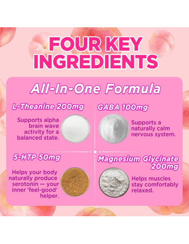 Gominolas L-Theanine 200mg ZA'ZA K ORGANICS Sabor Durazno