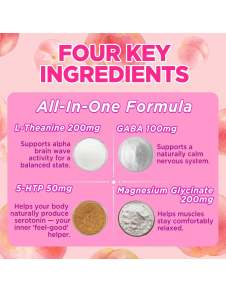 Gominolas L-Theanine 200mg ZA'ZA K ORGANICS Sabor Durazno