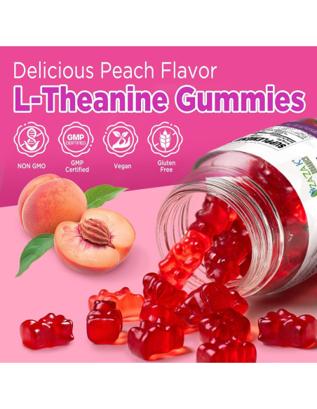 Gominolas L-Theanine 200mg ZA'ZA K ORGANICS Sabor Durazno