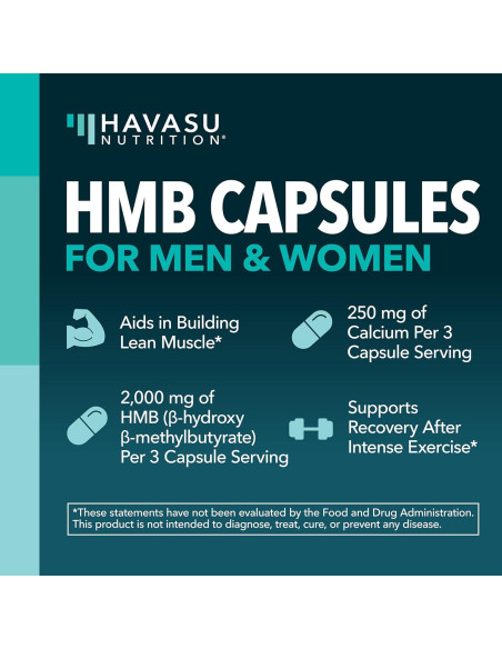 Cápsulas de HMB 2000mg Havasu Nutrition - 120 Unidades Veganas