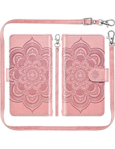 Funda Asuwish para Google Pixel 7A 5G Cartera Oro Rosa 2