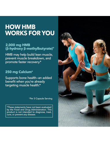 Cápsulas de HMB 2000mg Havasu Nutrition - 120 Unidades Veganas