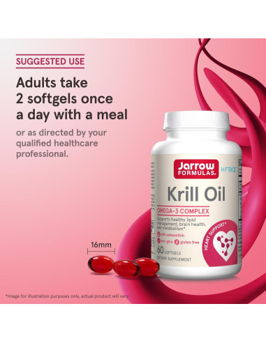 Aceite de Krill Jarrow Formulas 60 Cápsulas Blandas Omega-3
