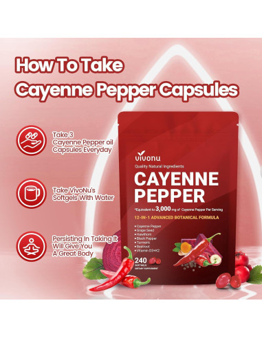 Suplemento Softgels VivoNu Pimienta de Cayena 14-en-1 163g
