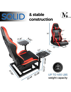 Cockpit de Simulación de Vuelo Minneer Rojo Ajustable 2