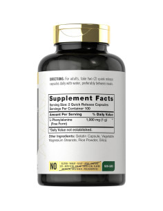 Suplemento L-Fenilalanina Carlyle 1000mg 200 Cápsulas Sin OGM 2